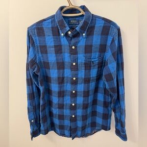 Polo Ralph Lauren - Checkered Blue button up - Men’s Small - 100% Cotton